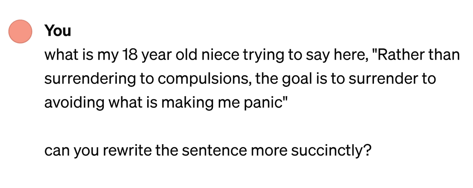 A prompt asking ChatGPT to edit an artist statement