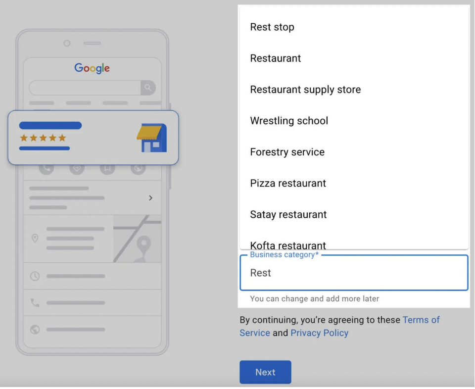 Choose the right category to match your Google Business Profile to relevant queries.
