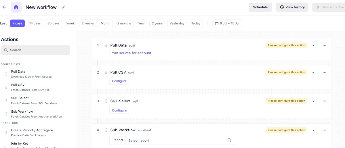 An example of a full workflow shows multiple tasks.
