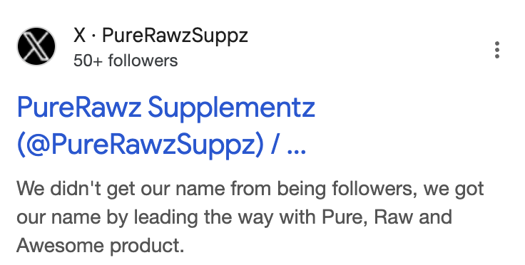 X (Twitter) SERP feature on mobile results.