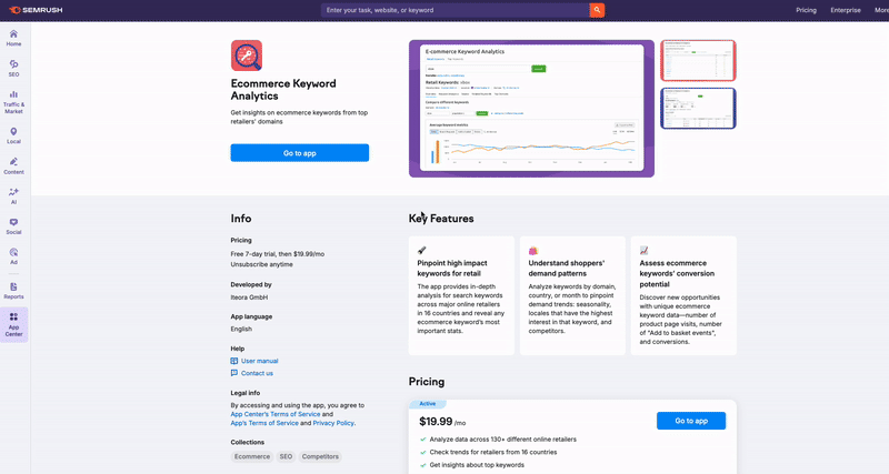 Ecommerce Keyword Analytics image 1