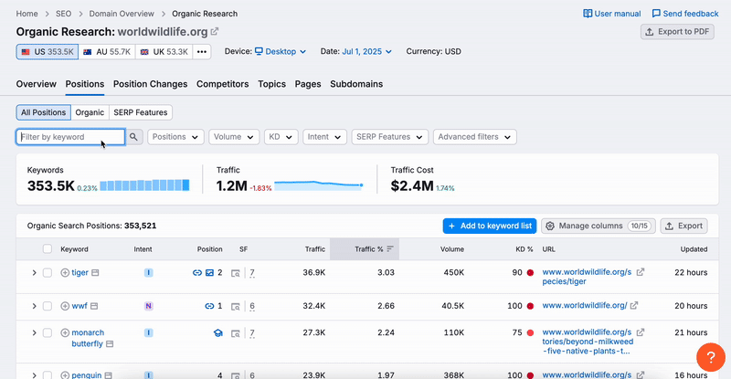 How do I filter a report? image 1