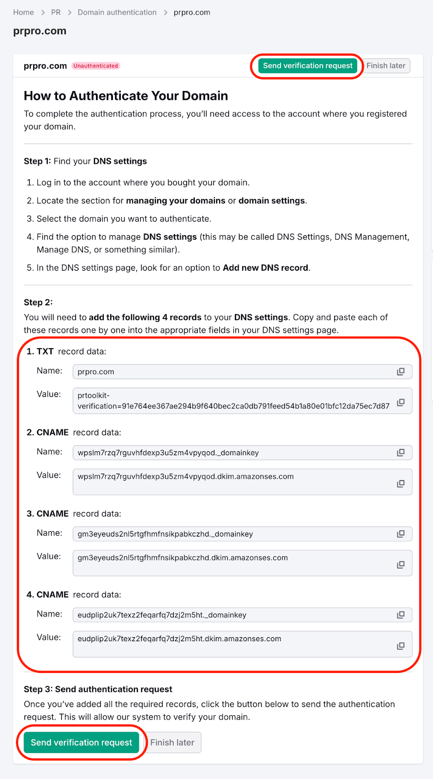 Adding and authenticating your sending domain image 4